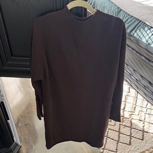 Frank & Eileen Chocolate Brown Long Sleeve Crew Dress Izzy